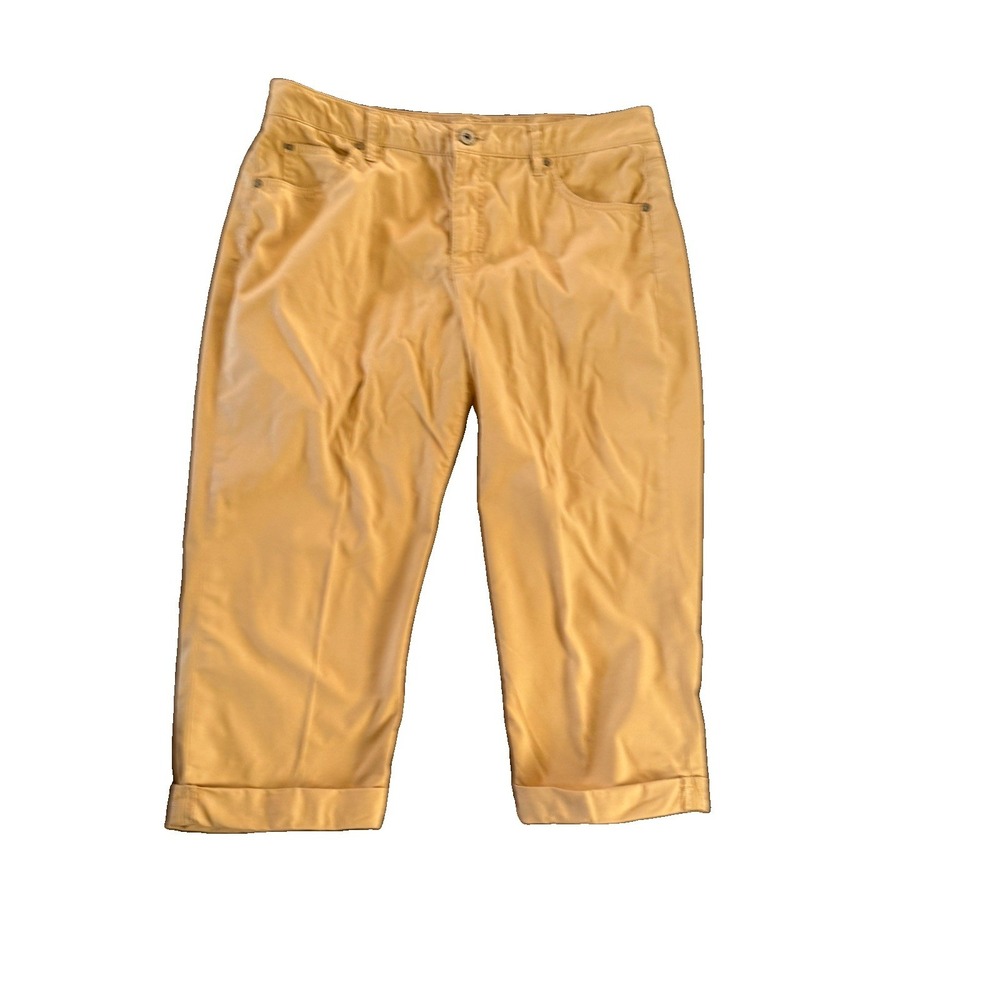 Bandolino Mandie cuffed cropped Women's pants size 12 Butter yellow gold